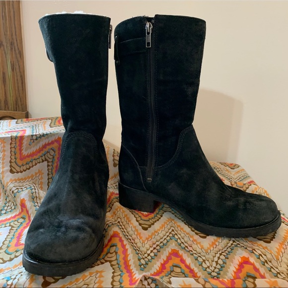 UGG Shoes - UGG Maddison Mid Calf Black Suede Boots